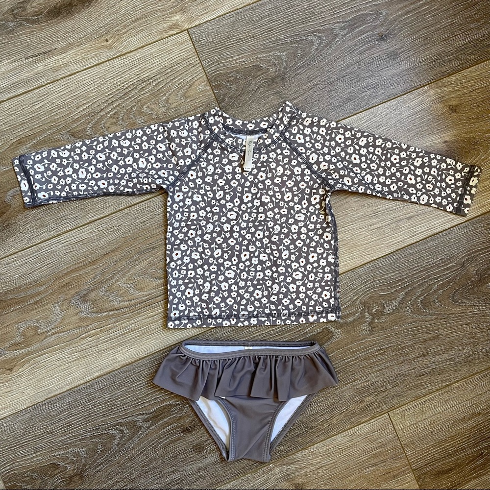 NWOT Rylee + Cru rashguard girls set 6-12m